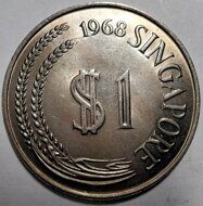 1 доллар 1968 Сингапур